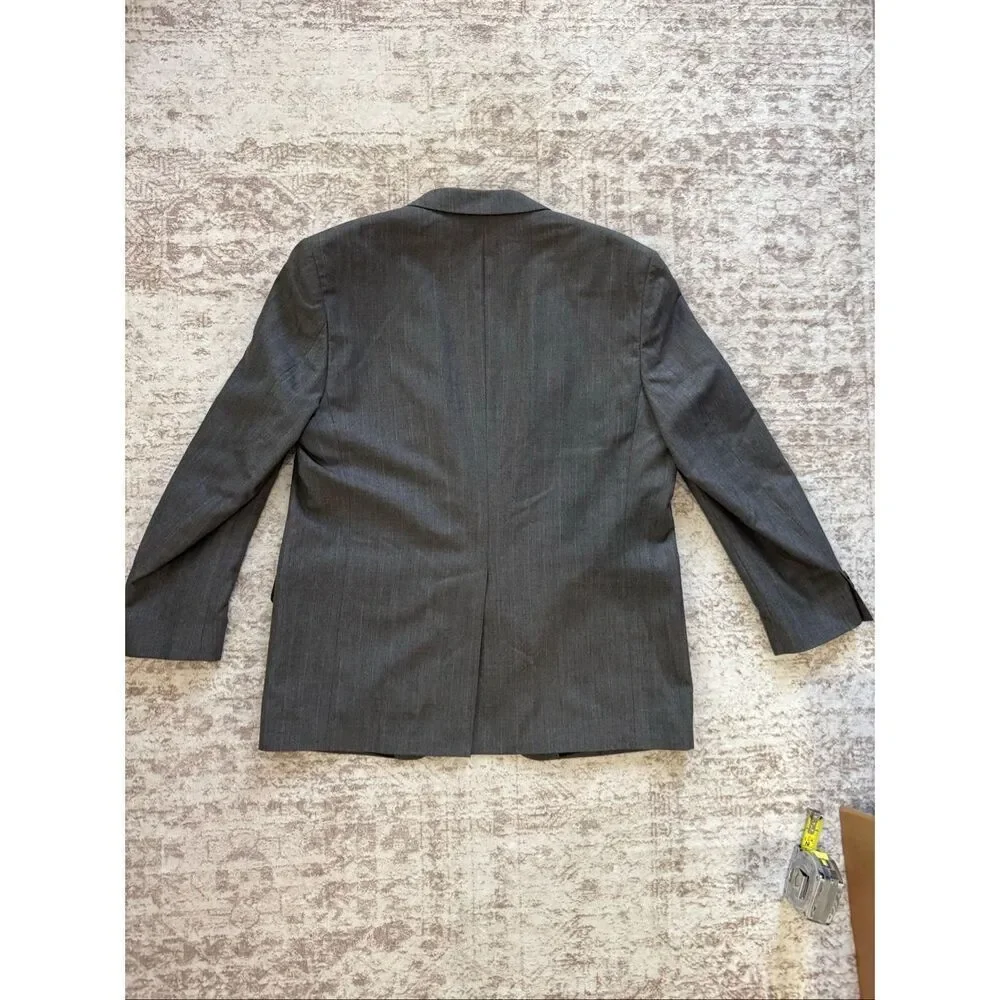 Saddlebred Men's Pinstripe Two-Button Sport Coat Suit Blazer Gray Size Medium